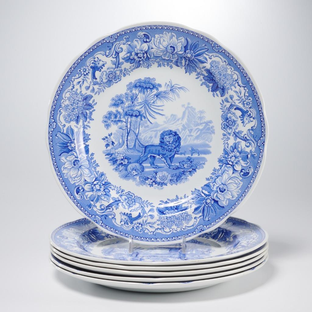 Spode England Blue Room Zoological Aesops Fables Lion Fox Plates 6pc 10.5"d A eBay