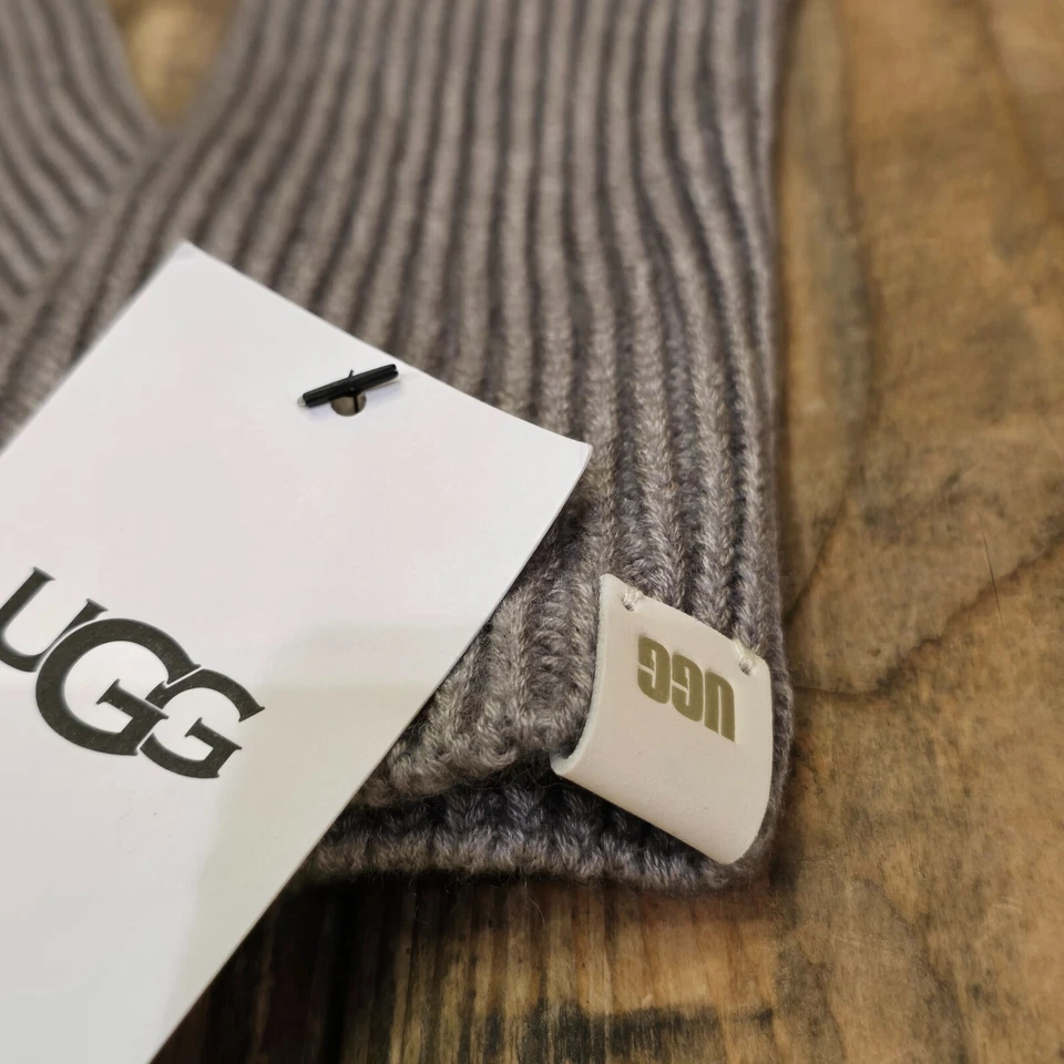 UGG FINGERLESS RIBBED 针织手套羊毛混纺 ~ 浅灰色 — 第 4/4 张图片
