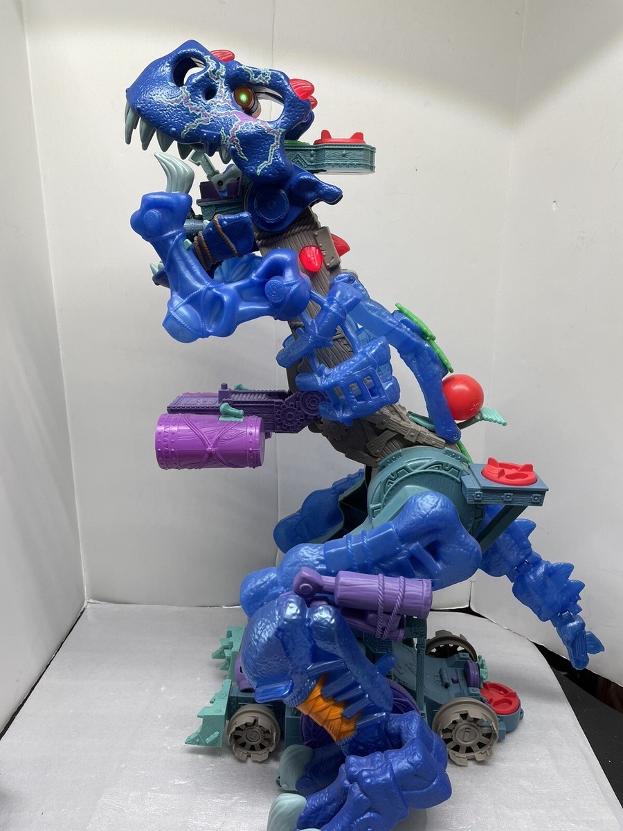 Fisher Price Imaginext Ultra Ice Blue T-Rex 32” Lights Roar Walk Dinosaur  CHG26