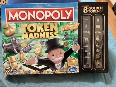 MONOPOLY TOKEN MADNESS GAME WITH 16 TOKENS, 8 GOLDEN TOKENS,2015/FREE POSTAGE!!!