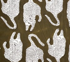 Green Animal Leopard Block Print Fabric Sewing By the Yard Indian Fabric