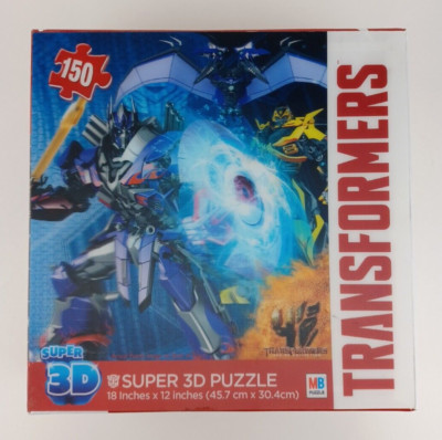 NIB Transformers 2014 Cardinal Super 3D 150 Piece Puzzle #86657 18x12 Lenticular