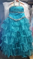Quincea era BY DA VINCI Formal Quinceanera Prom Sweet16 Ball Gown Teal SZ 12