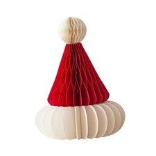 Christmas Honeycomb Santa Hat Funny Xmas Paper Hat for Yard Centerpiece Home