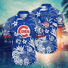 Chicago Baseball Team Cubss Hawaiian Shirt Button Down Unisex Adults S-5XL
