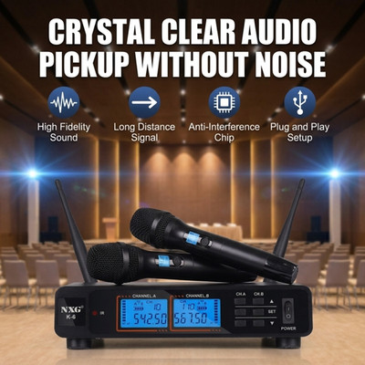 Dual wireless microphone set, high-definition sound quality, anti-interference