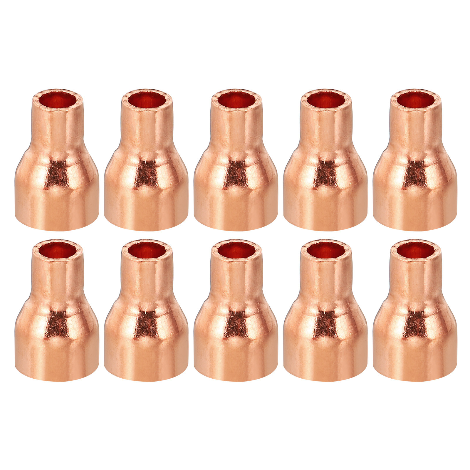 10pcs 1/2" to 1/4" ID Copper Reducer Reducing Coupling Fitting Pipe Tube Adapter