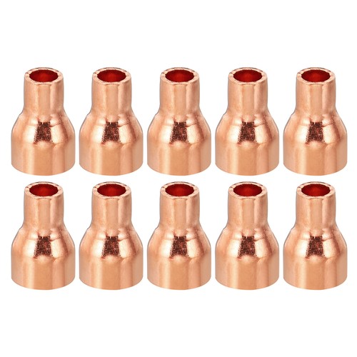 10pcs 1/2" to 1/4" ID Copper Reducer Reducing Coupling Fitting Pipe Tube Adapter