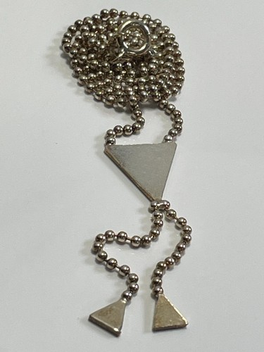 Vintage modernist style sterling silver '925' geometric panel necklace 6.2g - Picture 4 of 17