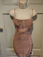 Zara Ladies Brown Sleeveless Bodycon Short Dress Size S BNWT