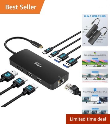 High-Performance Selore USB C Docking Station - 3 Monitors & Fast 5Gbps Transfer