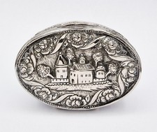 19TH CENTURY OTTOMAN TURKISH WHITE METAL SNUFF BOX - Arabic Date Inscription