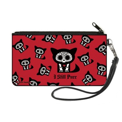 Canvas Zipper Wallet SMALL Skelanimals Kit the Cat I STILL PURR Pose (US IMPORT)