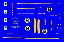  6 Mark Donohue Porsche 911 RSR 1973 Sunoco 1/64th HO Scale Slot Car Decals