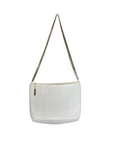 Whiting Davis Vintage White Mesh Shoulder Bag with Gold Chain