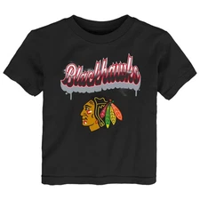 Toddler Black Chicago Blackhawks Bubbly Script T-Shirt