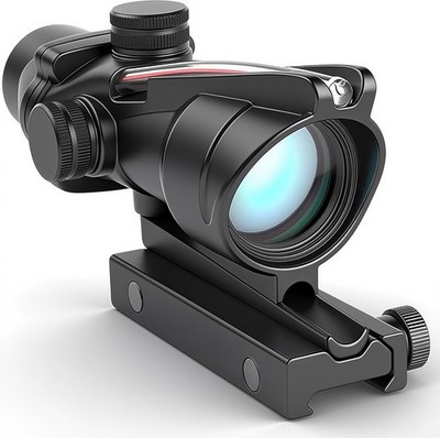 Hunting 4X32 Prism Scope Optical Sight Red Fiber Reticle