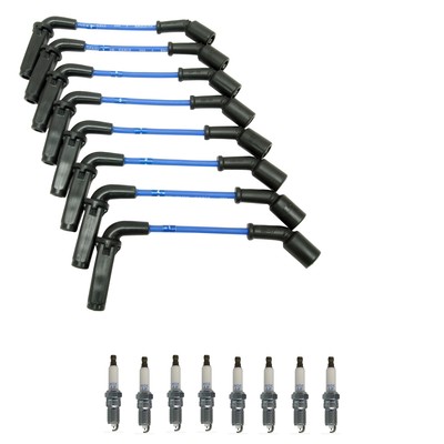 NGK Wire Set And 8 Laser Iridium Spark Plugs Kit for Silverado 1500 Escalade V8