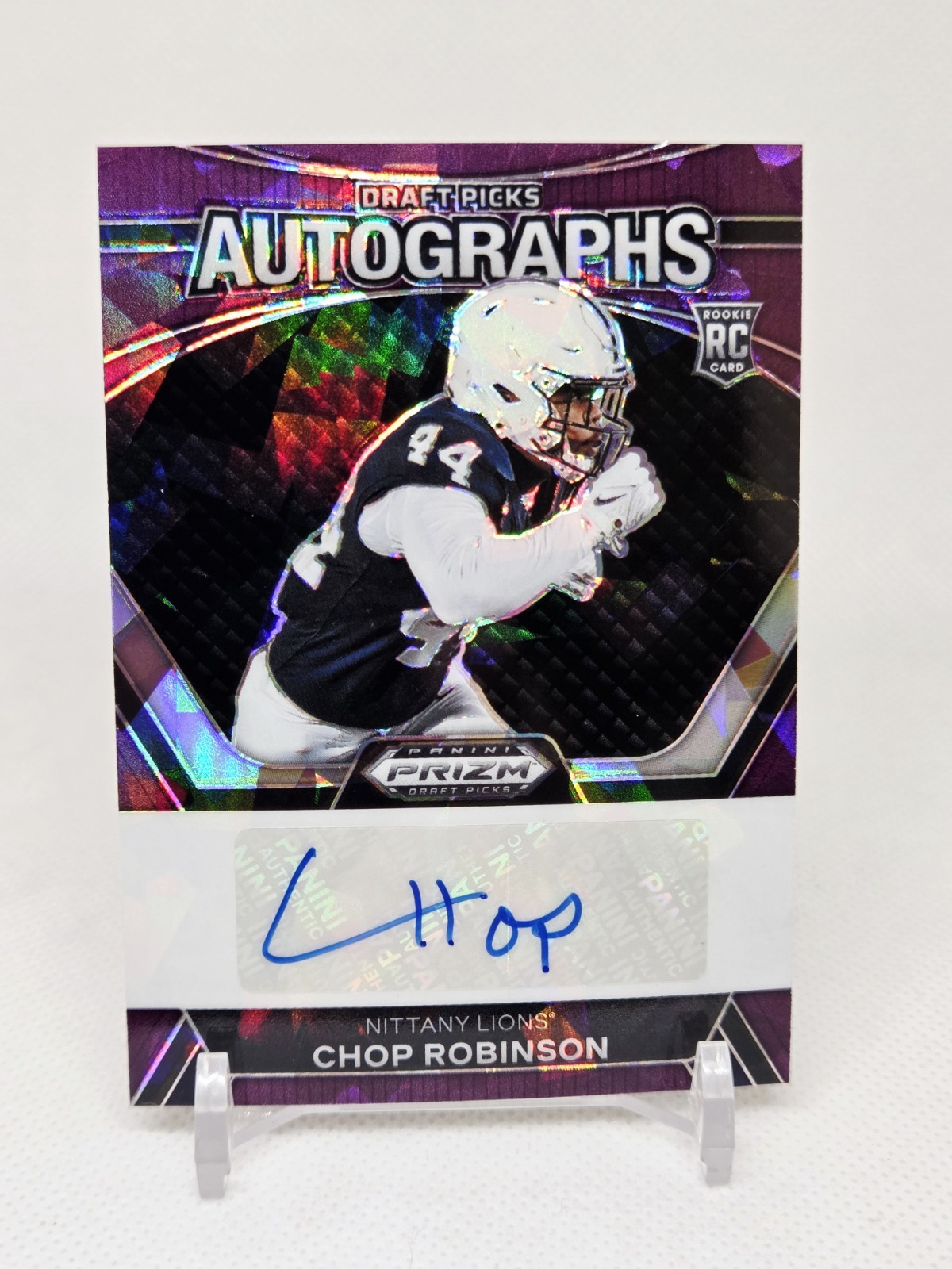 2024 Prizm Draft Picks Draft Picks Autographs Purple Ice Chop Robinson RC 14/99