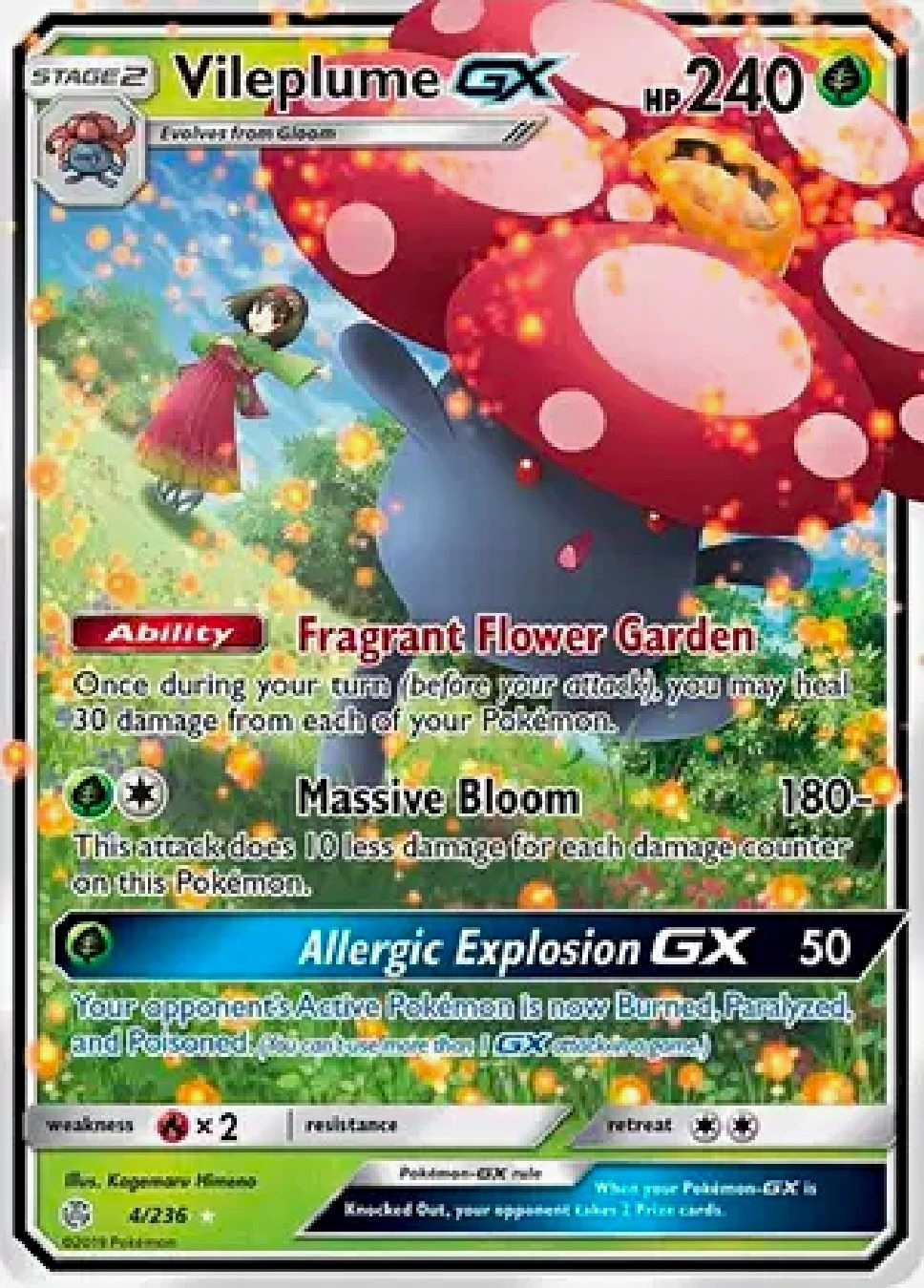 Pokémon TCG Vileplume GX 4/236 SM Cosmic Eclipse Ultra Rare Holo Eng 2019