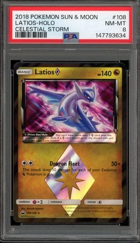 Pokemon Latios Prism Star Celestial Storm Holo Rare #108 PSA 8