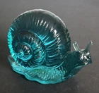 Vintage Fenton Art Glass Aquamarine Snail - Flawless!