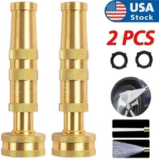2 Pack Solid Brass Garden Spray Nozzle 4 Inch Adjustable Twist Water Hose  