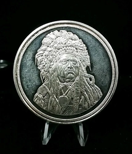 Running Antelope The Silver Chief .999 Fine Silver Five Troy Ounces Round 5 oz