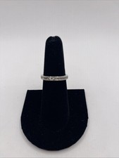 Sterling Silver Clear Gems Band Ring SZ 6 Marked 925