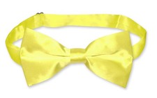 BIAGIO 100 SILK BOWTIE Solid YELLOW Color Mens Bow Tie for Tuxedo or Suit