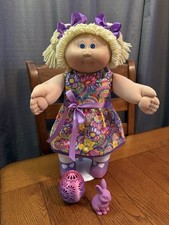 1980s Cabbage Patch Kid Lemon Blonde Blue Eyes Springtime Easter Egg Dress