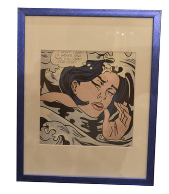 Roy Lichtenstein  Drowning Girl  Framed Print Pop Art Wall Decor