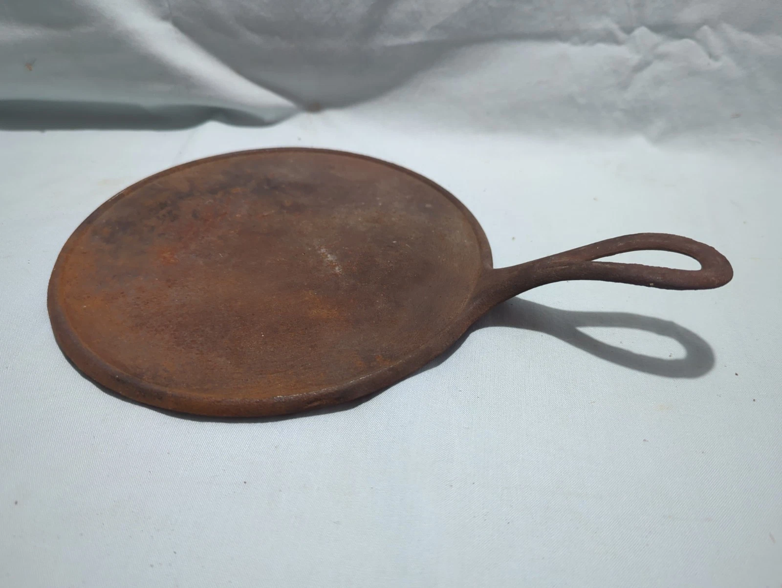 Antique Cast Iron 1800's Gate Mark Wood Cook Stove Eye Griddle Short Handle