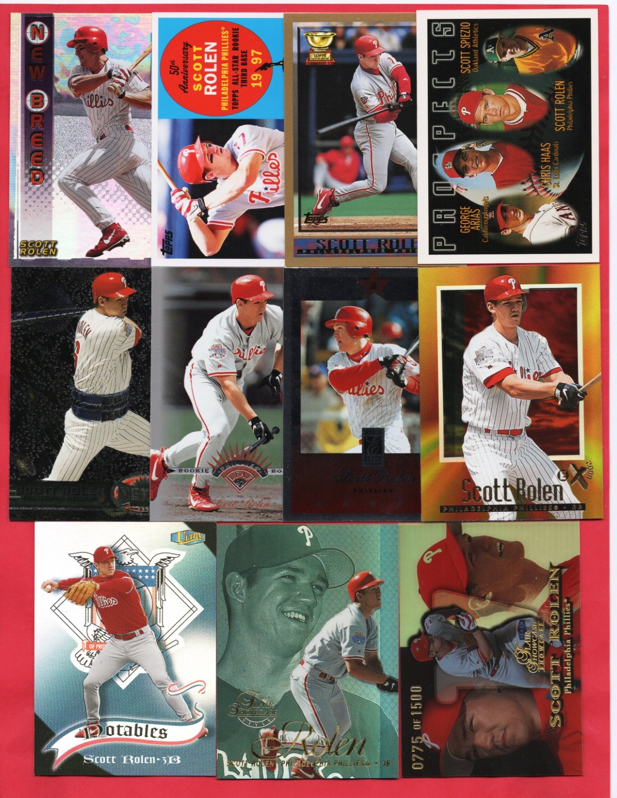 44 Diff 1995 - 2021 Scott Rolen Lot, Philadelphia Phillies, St. Louis Cardinals