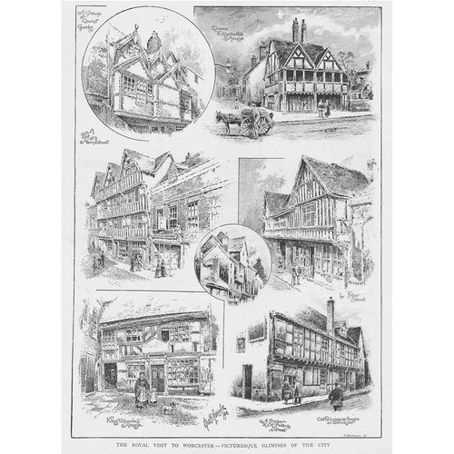WORCESTER Views in the City - Antique Print 1894
