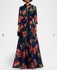 Carolina Herrera Tulip Print Gazaar Maxi Shirtdress Gown NwT Sz 8 