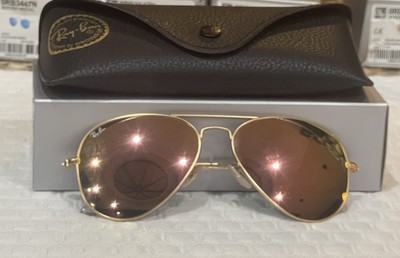 Ray-Ban RB3025 Aviator Large Metal Gold Pink Mirror  display picture 3