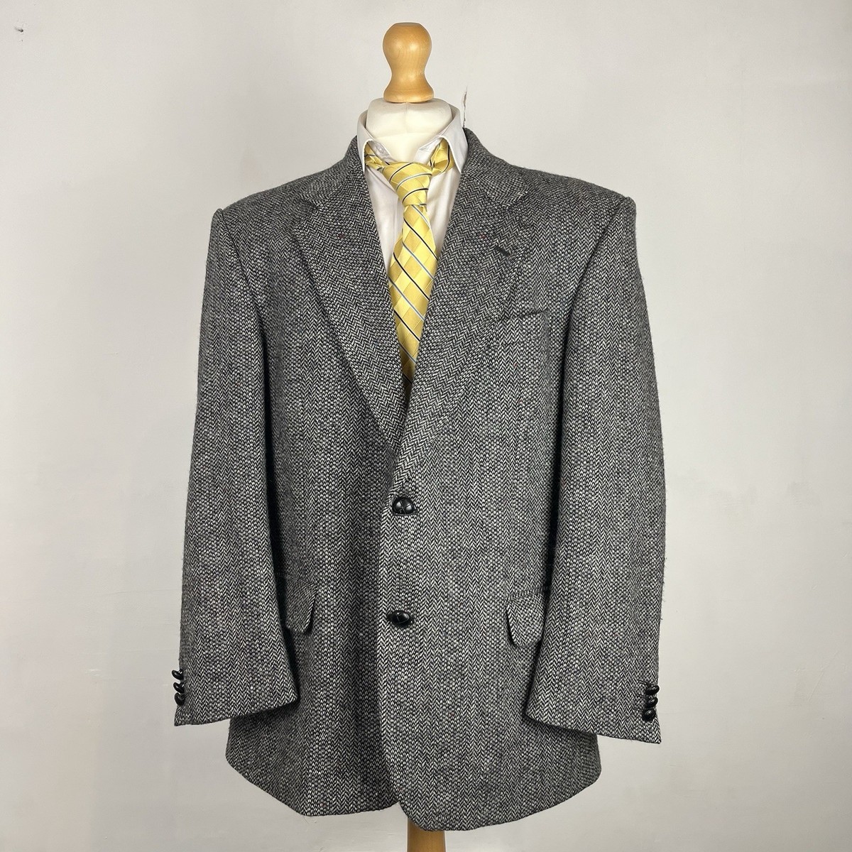 St Michael M&S Tweed Blazer Jacket Men's 44S Grey Herringbone