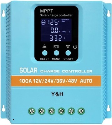 Y&H MPPT Solarladeregler 100A 12V 24V 36V 48V LCD Display Dual USB