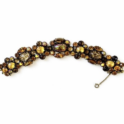 50'S KRAMER Root-beer-glass cabochon Jelly belly Dragons Breath Opal Bracelet