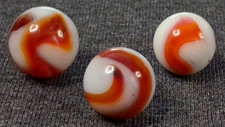 Vintage Alley Agate Set Of 3 Swirl Marbles 5/8" - All Mint Condition 526161