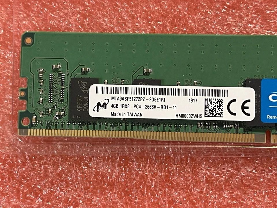 New Qty 3 Crucial 4GB DDR4 2666 ECC RDIMM Server Memory RAM - Image 2 of 4