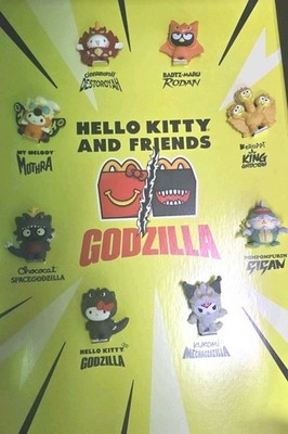 2026 McDonald s Hello Kitty Godzilla Happy Meal Figure Complete  Set of 8