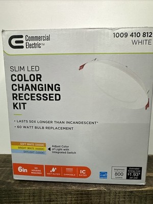 Commercial Electric 6 Pro LED Canless Recessed Light Adjustable CCT White