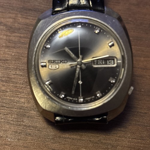 Seiko Men's 5 Automatic 6119-7080 Black Dial Day