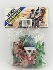 Vintage colorful Plastic Cowboy and Indians Lot of 30 toys minifigures