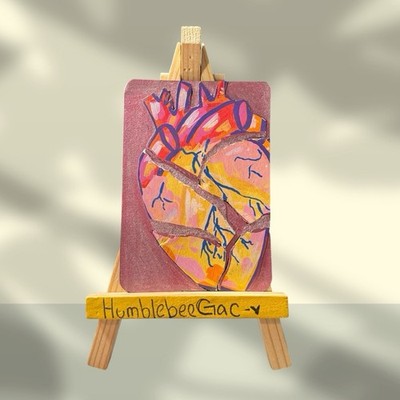 Broken glass Heart  Kintsugi -aceo Hand drawing