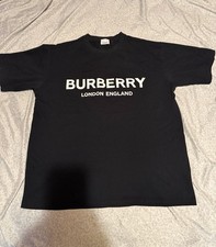 Burberry London England Mens Black Cotton Log...