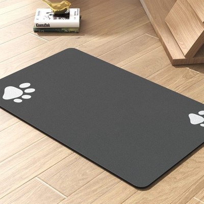 Pet Feeding Mat for Dogs & Cats   Absorbent Quick-Dry Food & Water Bowl Mat, Non