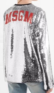 msgm silver sequin top